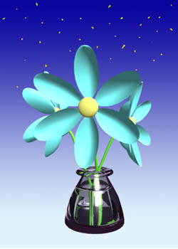 選択科目「ＣＧ」授業作品　　　　　　　　　　　課題「花と花瓶」を開きます。
